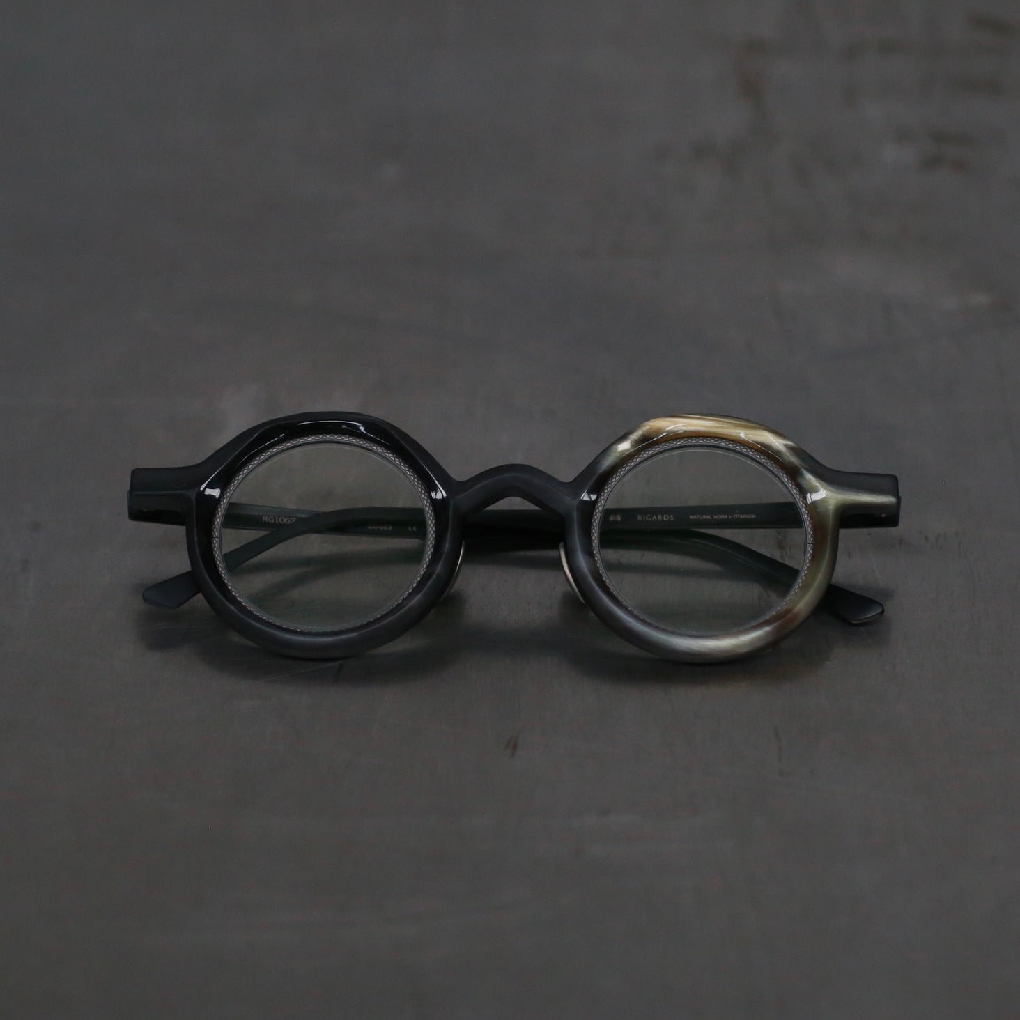 小物 RIGARDS X KAMONUJ RG0318JM Rigards*Kamonuj Brown Vintage + Dark Gray Lens Glasses RG0318JM