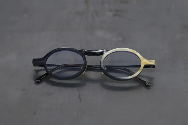 Rigards black and white frosted frame clear glasses RG0102