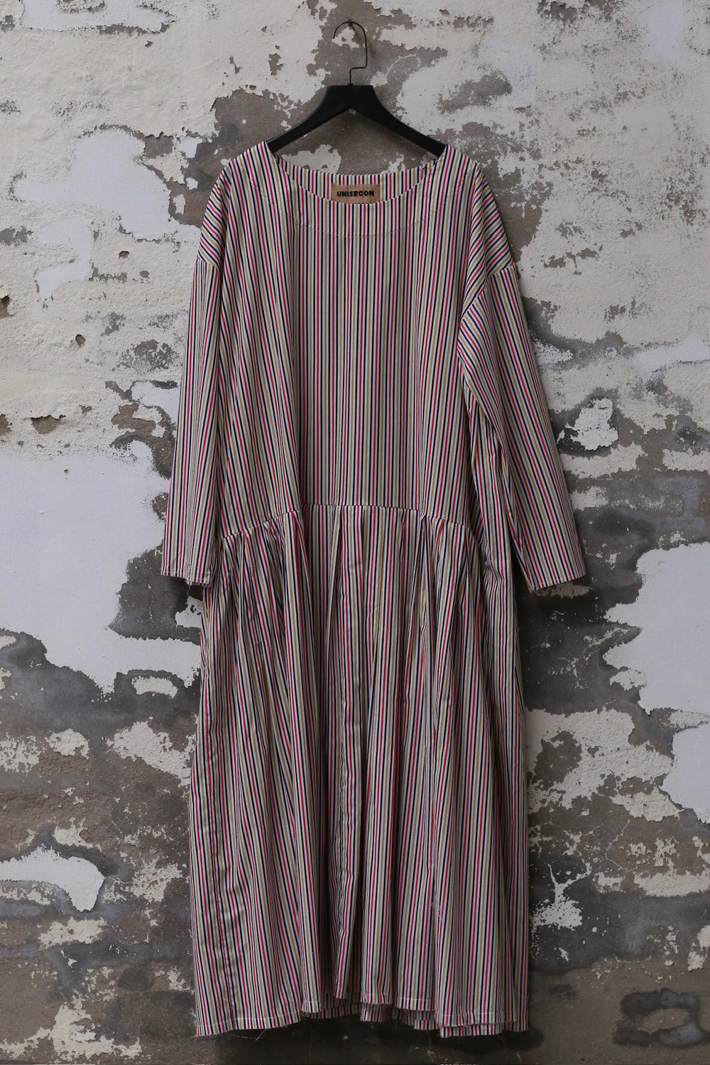 UNISECON 25 Spring/Summer Round Neck Asymmetric Pleated Dress USC-U11W50-FH Pink/Yellow S / Pink/Yellow UNISECON 25 Spring/Summer Round Neck Asymmetric Pleated Dress USC-U11W50-FH Pink/Yellow S / Pink/Yellow