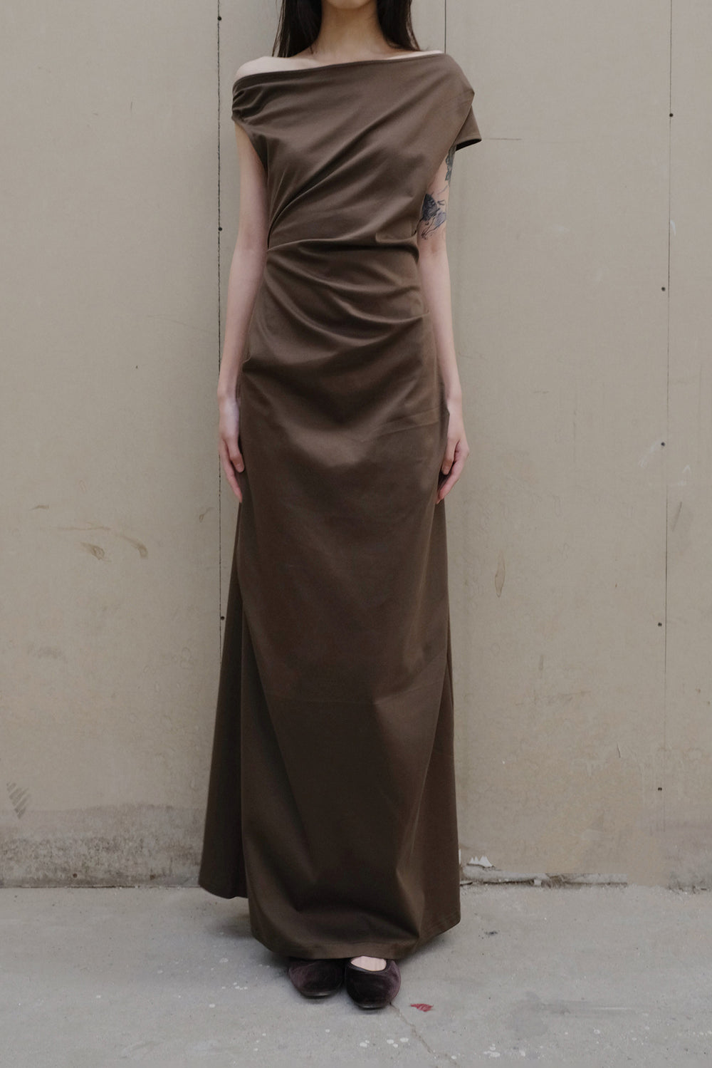 green bias cut dress The Sei bias-cut cape-detail Maxi Dress | Green
