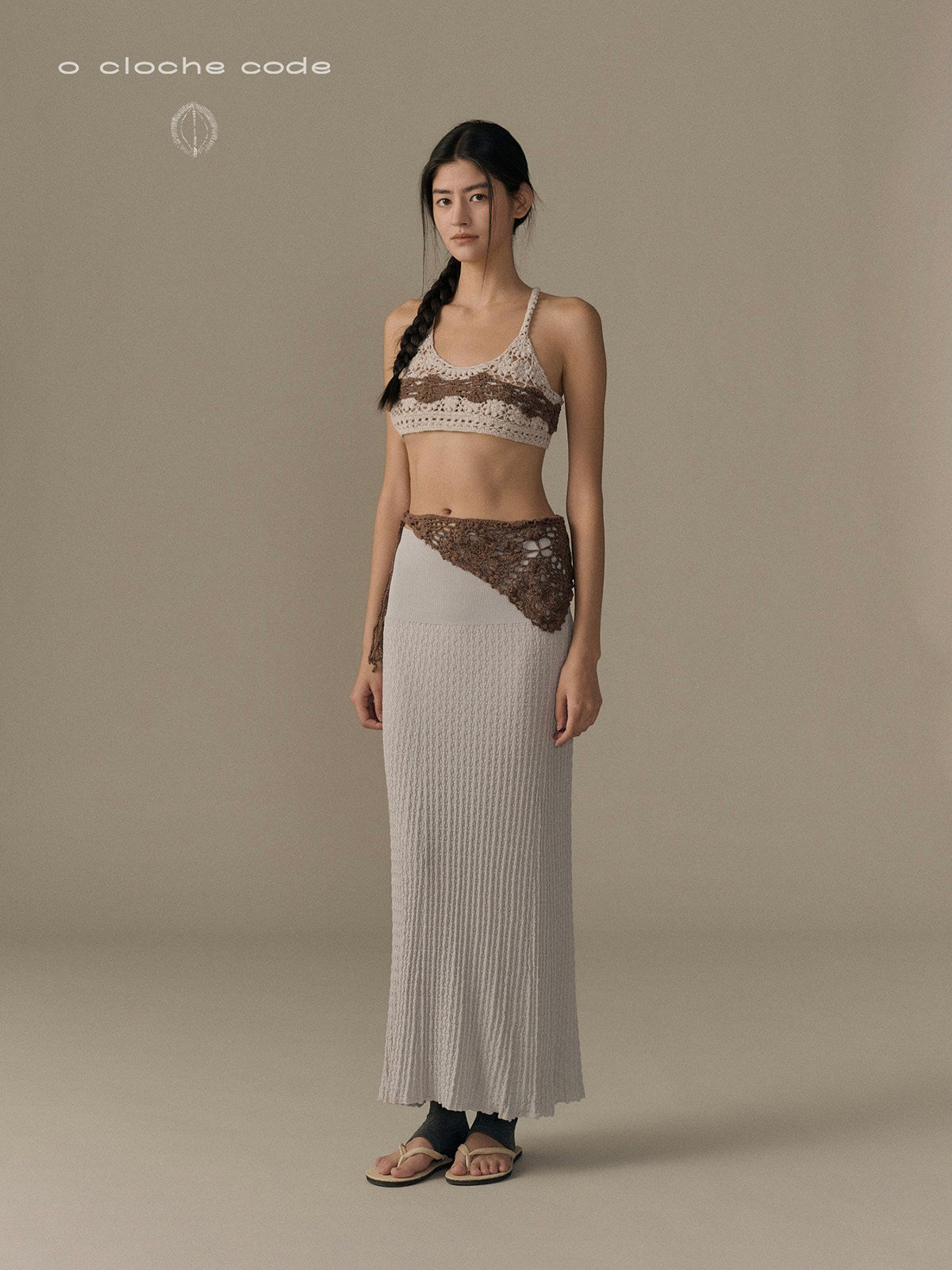o cloche code 26SS Holiday hand-crocheted floral halter top OCC-OH26SB