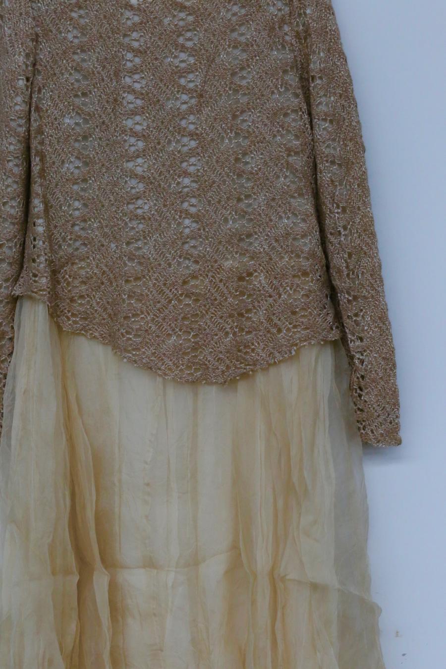 A TENTATIVE ATELIER layered fold pumping dresses a2223766 sand color