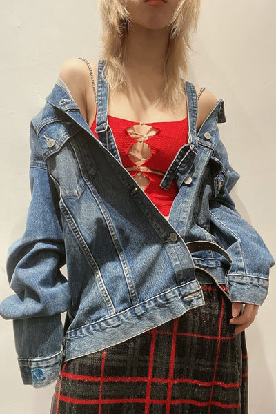 FACETASMAsymmetricDenimJacketY