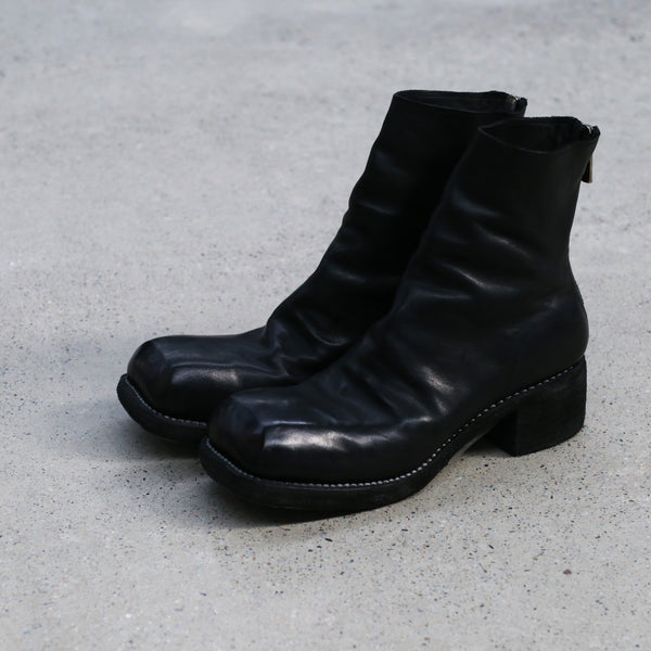 パリコレクション Guidi 9086 toe square zipper back leather horse soft 9086V 靴