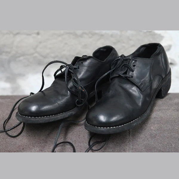 Guidi Soft Horse Leather Derby Shoes 792 Black