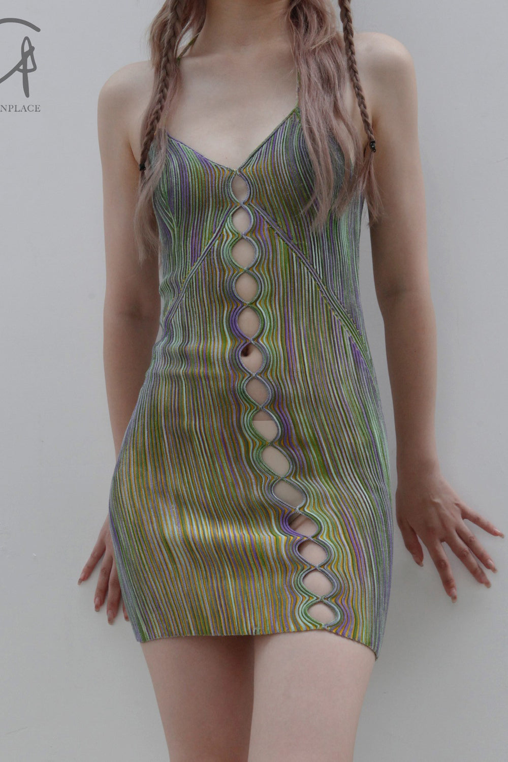 white christmas dresses ISA BOULDER Slit Corset Dress Knit Stretch Indonesia IB-SS22K6-ZILV Pu