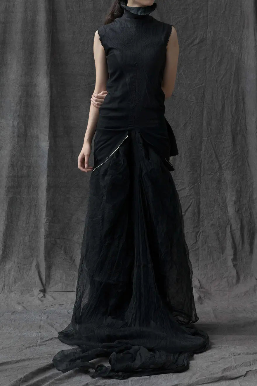 MARC LE BIHAN (extra-length lace skirt tight dress) 21955