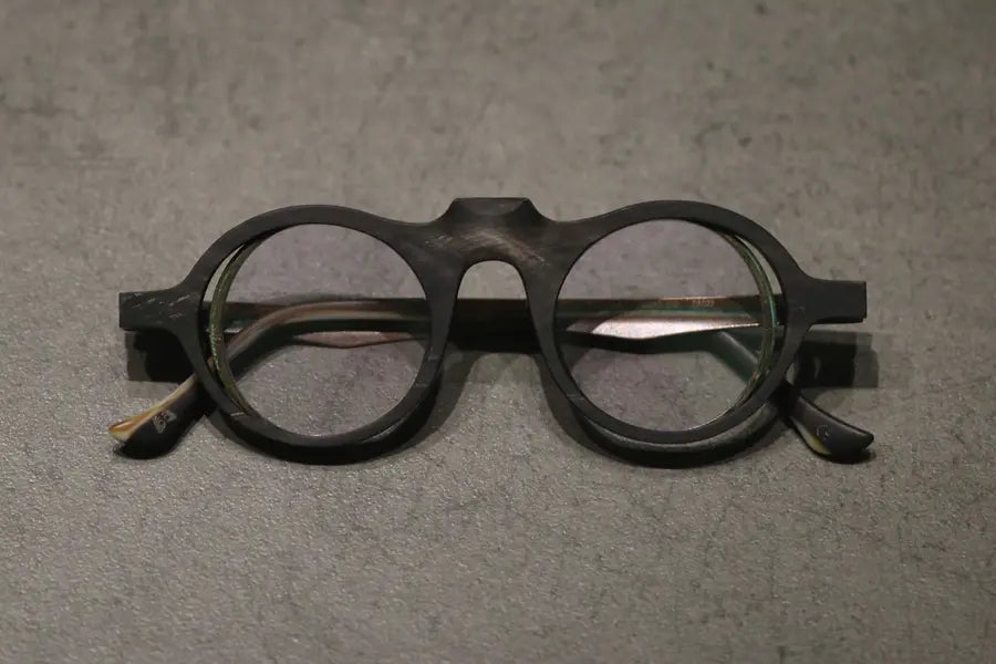Rigards black and white frosted frame clear glasses RG0084