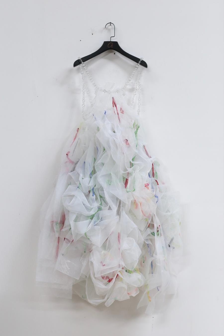 Susanfang Organza Feather Embroidered Dress SS21DR05ORG Susanfang Organza Feather Embroidered Dress SS21DR05ORG