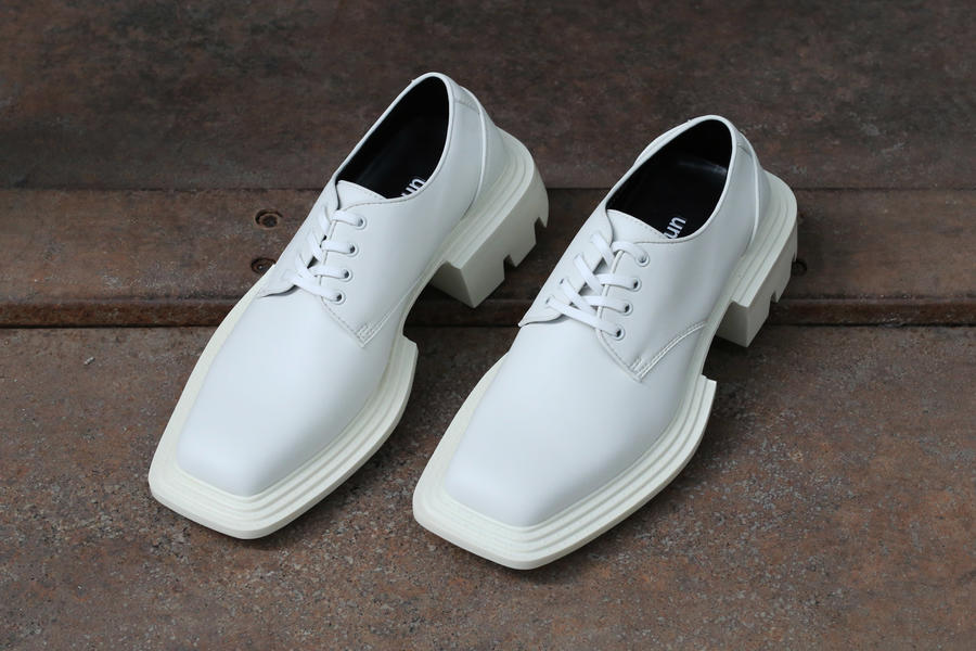 Untitlab white scroll derby shoes SS211106