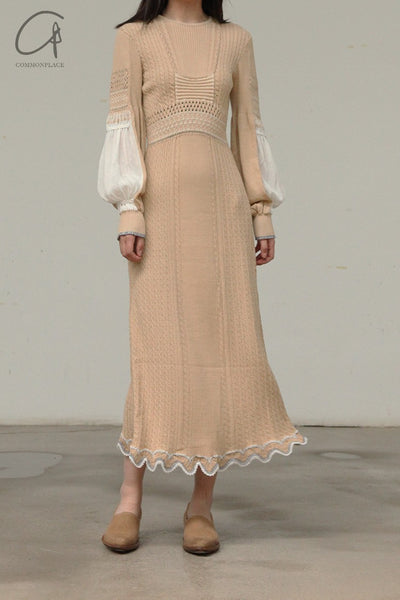 Mame Kurogouchi Stripe Jacquard Knit Dress 2023AW Medium