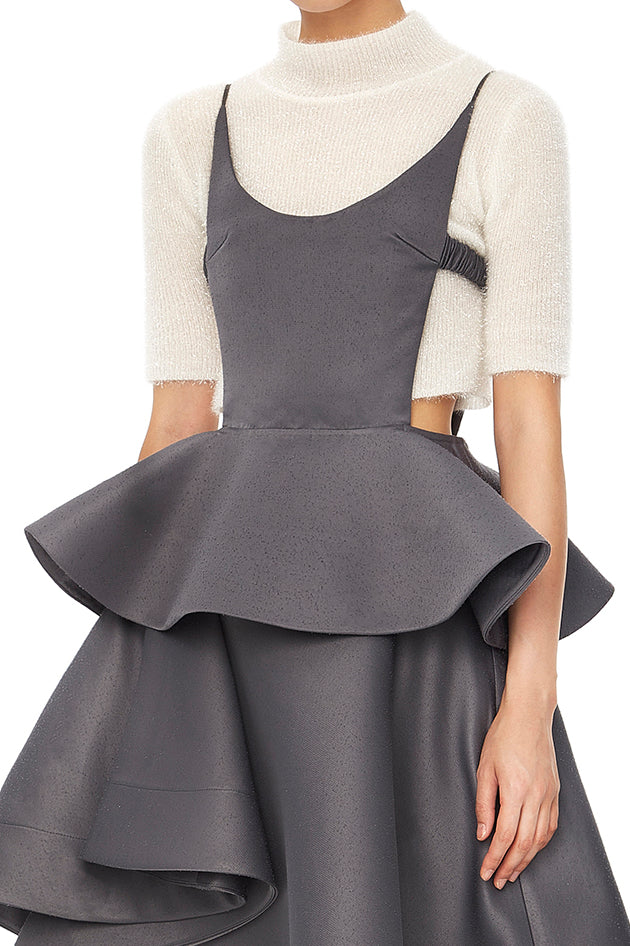 【激安大特価！】 SHUSHUTONG grey aw21to02 top sling ruffle トップス